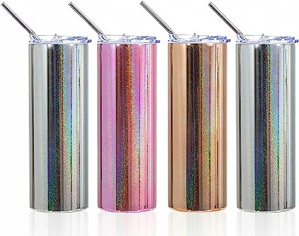 Glitter Tumbler With Stainless Steel Straw 20oz