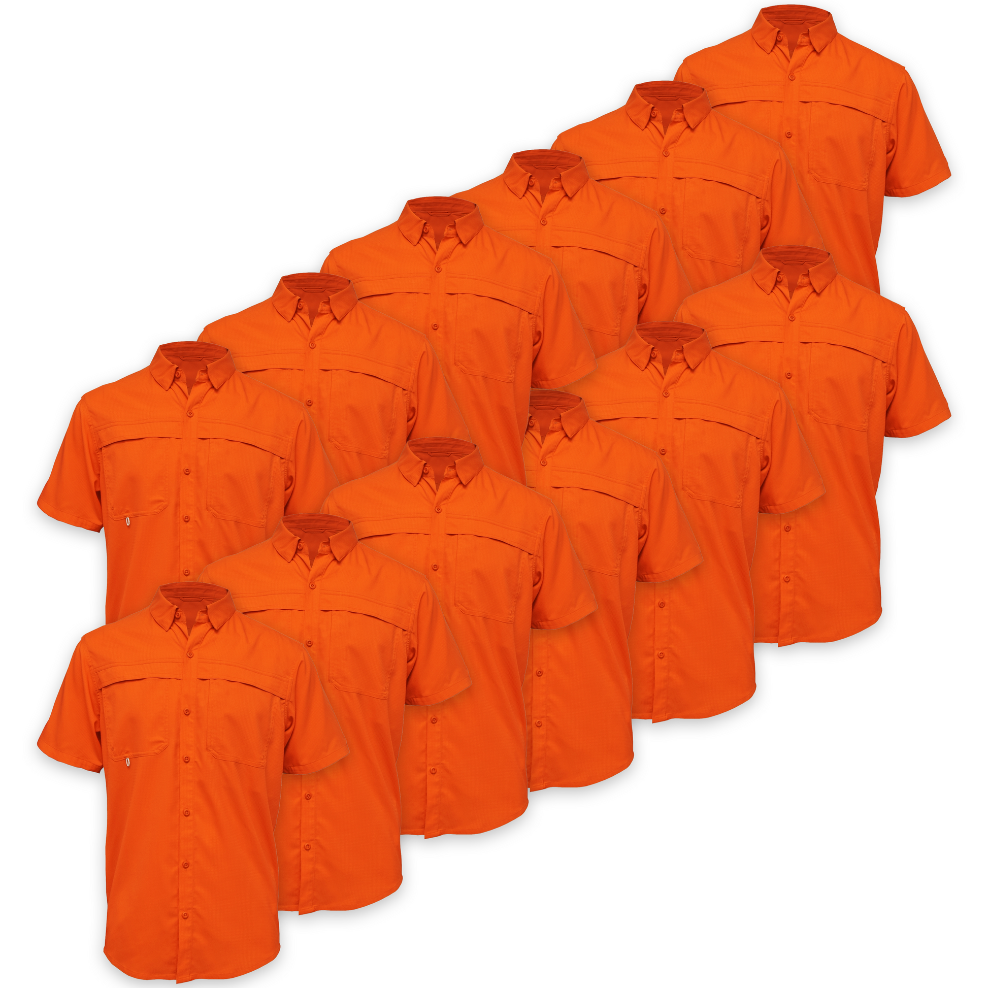 BAW Fishing Shirt Men's SS Wholesale - Orange