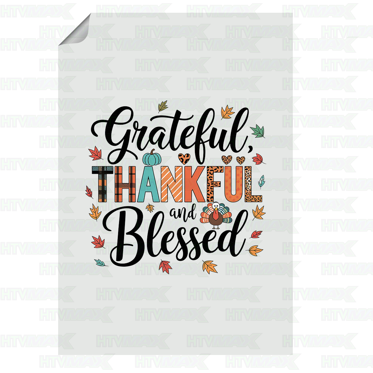 Thanksgiving DTF Prints - Grateful, Thankful and Blessed