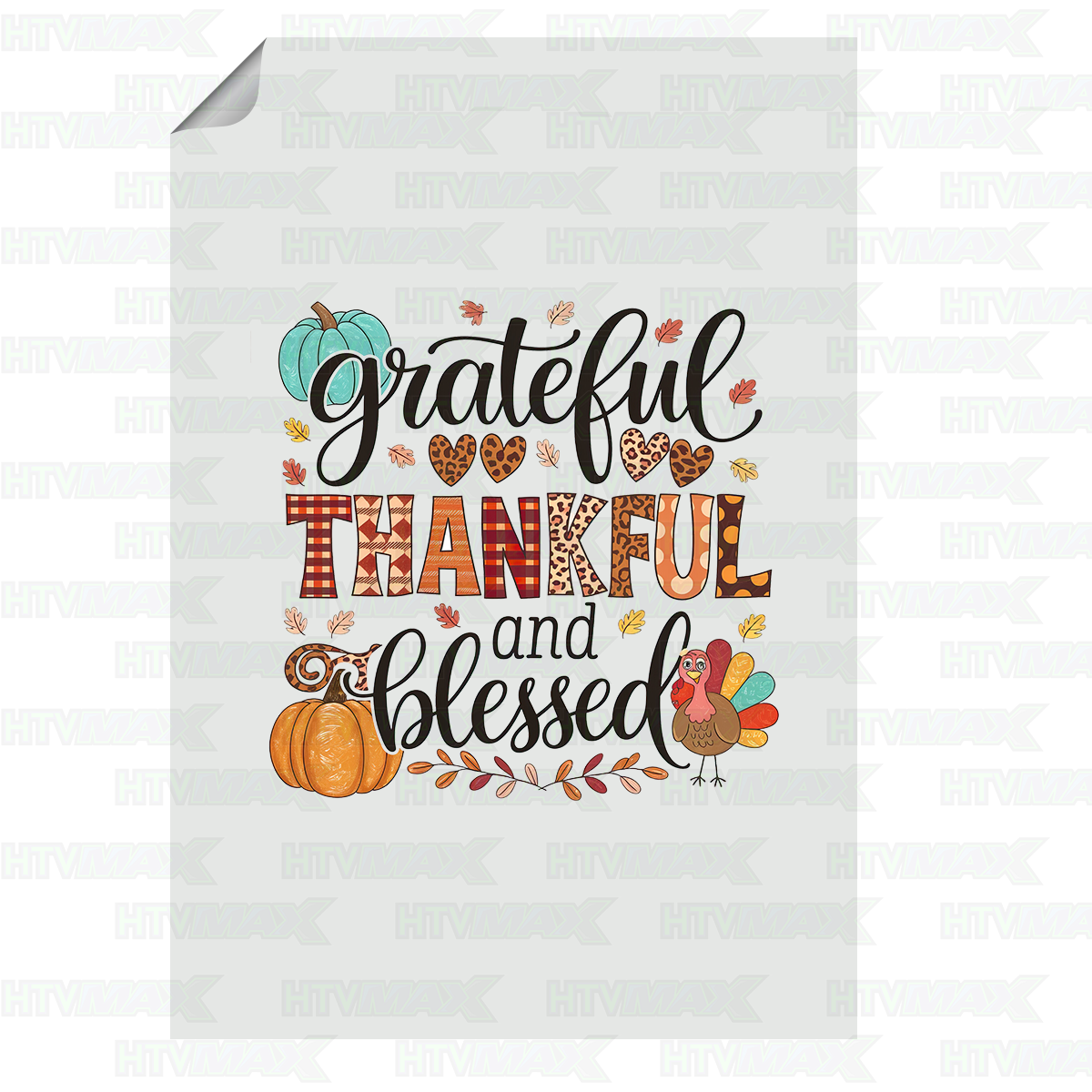 Thanksgiving DTF Prints - Grateful, Thankful and Blessed 2