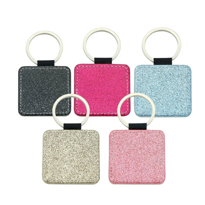 Glitter Square Sublimation KeyChain